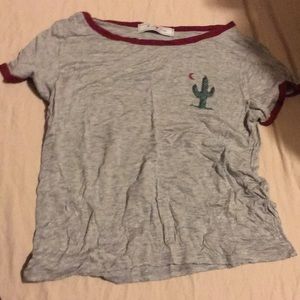 Grey and red tee